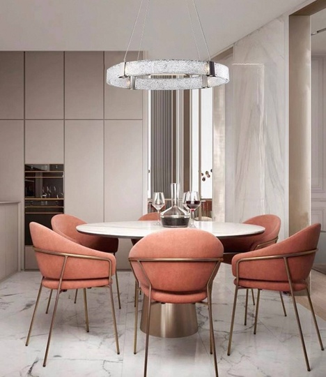 Люстра подвесная, черный, стекло, CHAIM BLACK 100*10, металл, LED