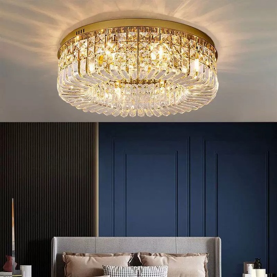 Люстра подвесная, золотой, кристалл, SOPHISTICATED 40*18, металл, LED.