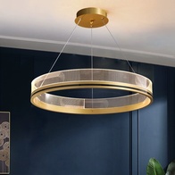 Люстра подвесная, золото, ПММА, MYLES GOLD 40*7, металл, LED