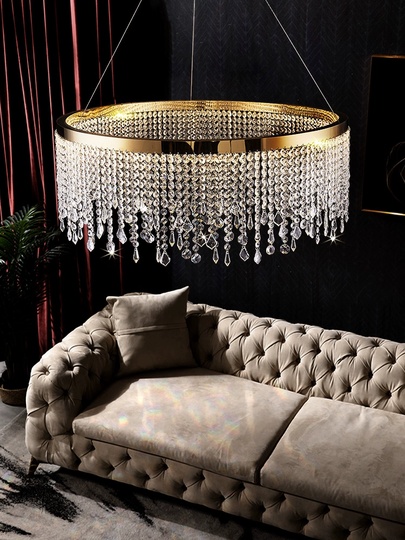 Люстра подвесная FATMA 100*30 бронза, хрусталь, металл, LED.