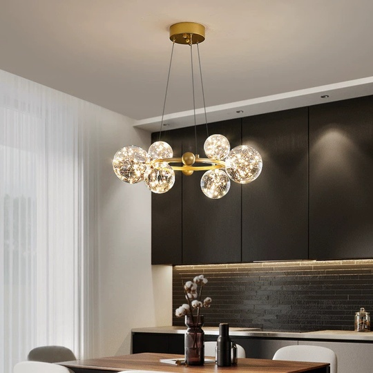 Люстра подвесная, золото, стекло, CHAT GOLD 120*32, металл, LED