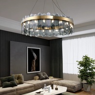 Люстра подвесная, медь, пепел, стекло, DOLUN 100*27, металл, G9.