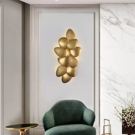 Настенный светильник золотой MIRON, Бра, 30*65, металл, G9.