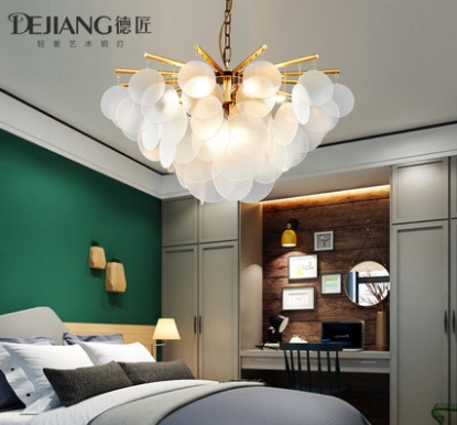 Дизайнерский светильник 45*36 см led, E14, медь, стекло