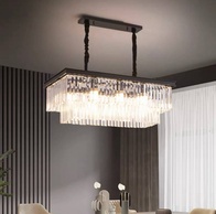 Люстра подвесная, черный, кристалл, GRETA 60*28, металл, E14.