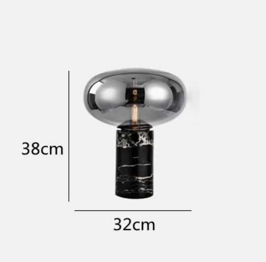 Настольная лампа ODA 32*38, дымчатый, камень