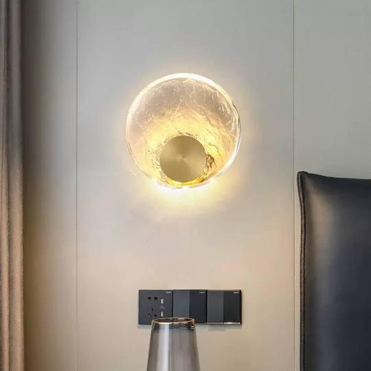 Настенный светильник, Бра, LAN 20*25 золотой, медь, стекло, LED.