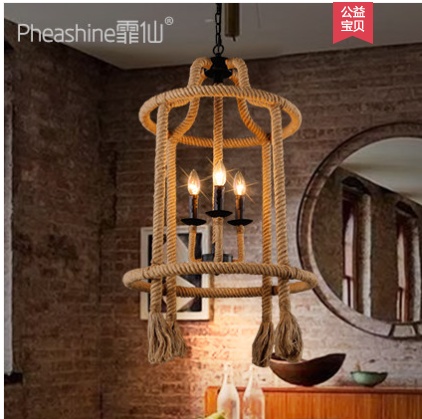 Дизайнерский светильник белый Aerlyth, 70*49 см, led, e14, железо, веревка