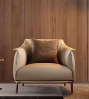 Кресло кожа Witki, 78*82*78 см, молочный, не раскладной, итальянский стиль