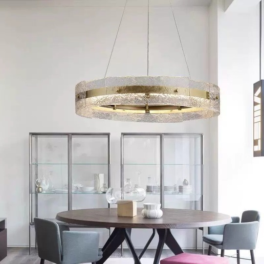 Светильник подвесной бронзовый Aelvaric, металл, стекло, трос 150 см, 50*13 см, LED