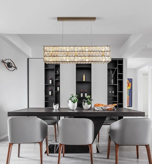 Люстра золотая Elypse, металл, кристалл, 85*17 см, подвесная, E14