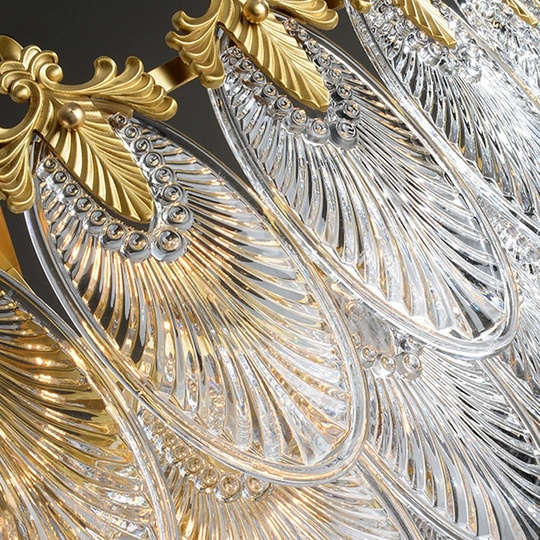 Люстра подвесная, медный, стекло, AUTOP 50*36, металл, E14.