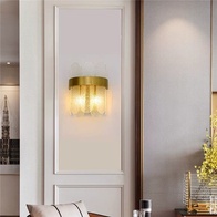 Настенный светильник, Бра TOMAS 20*28, золото, стекло, металл, G9.