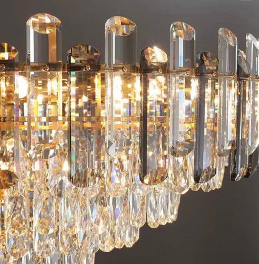 Люстра подвесная ALIM 98*67 золото, кристалл, металл, E14.