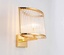Настенный светильник, БРА WAYNE 30*28, золото, прозрачный, стекло, металл, Е14.
