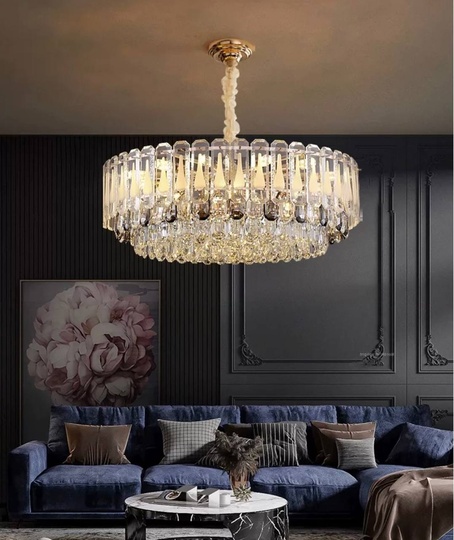 Люстра подвесная ASKARSU 100*25 золото, стекло, металл, Е14.