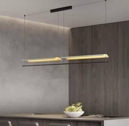 Люстра черная, белая Avelor, металл, 160*13 см, светодиодная, LED