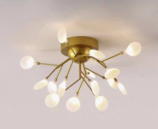 Люстра золотая Mira металл, стекло матовое, 59*33 см, G4