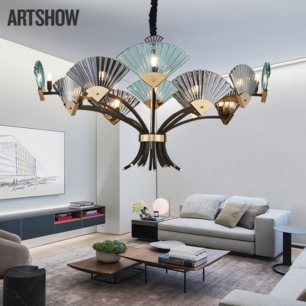 Дизайнерский светильник медь 78*60 см, LED, E14, медь, хрусталь