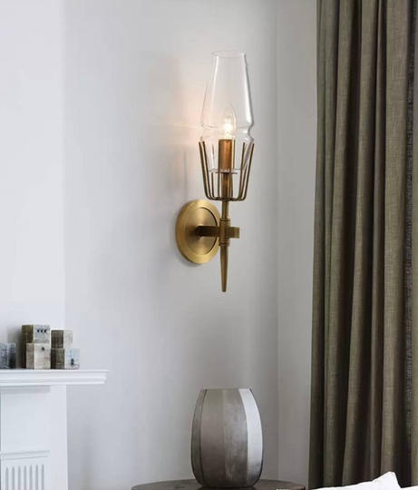 Настенный светильник бронза SAMMY, Бра 12*41, медь, LED.