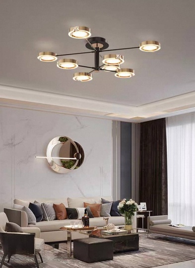 Люстра черная, золото Elixor, металл, 120*67 см, светодиодная, LED