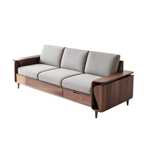 Прямой диван James темный орех, ткань, 230*85*80 см