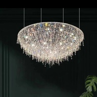 Люстра подвесная, хром, кристалл, ROSIE 70*30 металл, G9.