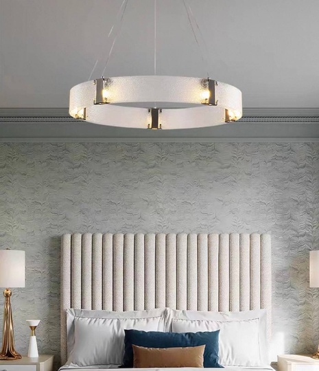 Люстра подвесная, черный, стекло, CHAIM BLACK 80*10, металл, LED