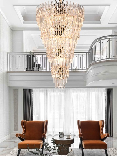 Люстра подвесная, золото, кристалл, ART 120*180 металл, E14.