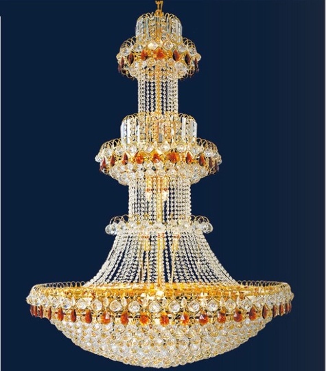 Люстра подвесная, золото, хрусталь, COOPER 180*250 металл, E14.