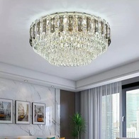 Потолочный светильник, медь, хрусталь, DIANA 120*38 металл, Е14.