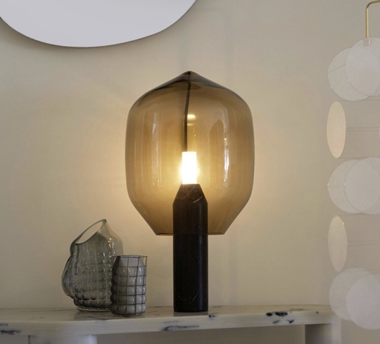 Черная настольная лампа LEDER, 25*48 см, G9, стекло, светодиодная