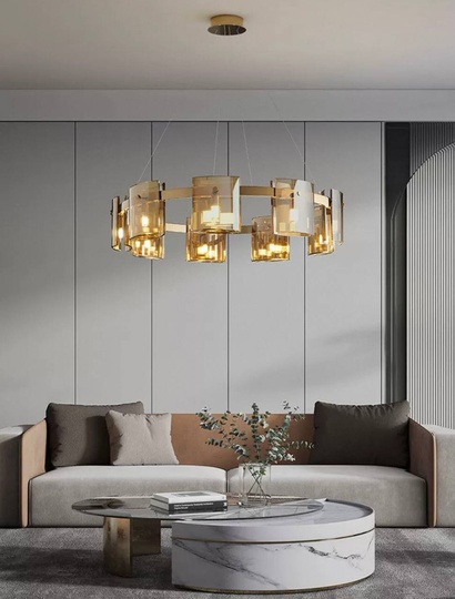 Люстра подвесная, медный, стекло, FOREVERSMILE 80*17, металл, G9.