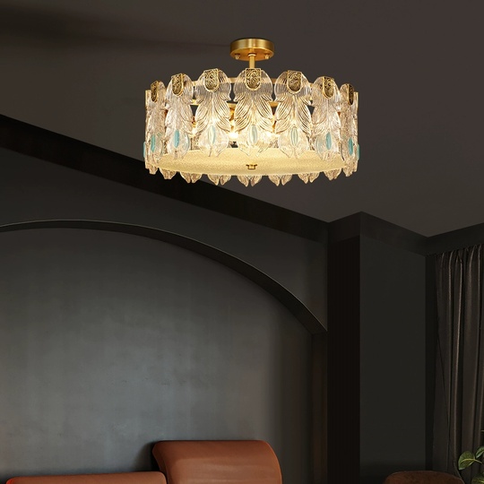 Потолочный светильник, золото, стекло, ARIELLE 45*23 металл, LED.