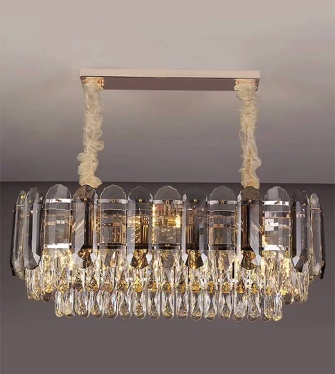 Люстра подвесная BERNA 80*30 дымчатый, стекло, металл, Е14.