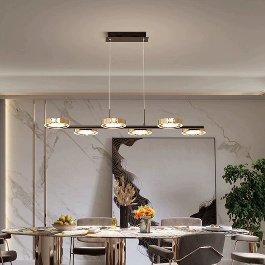 Люстра черная, золото  Elvraze, металл, 103*36 см, светодиодная, LED