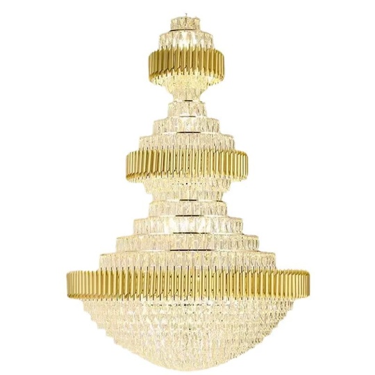 Люстра подвесная, золото, хрусталь,  WHISPER 100*150 металл, E14.