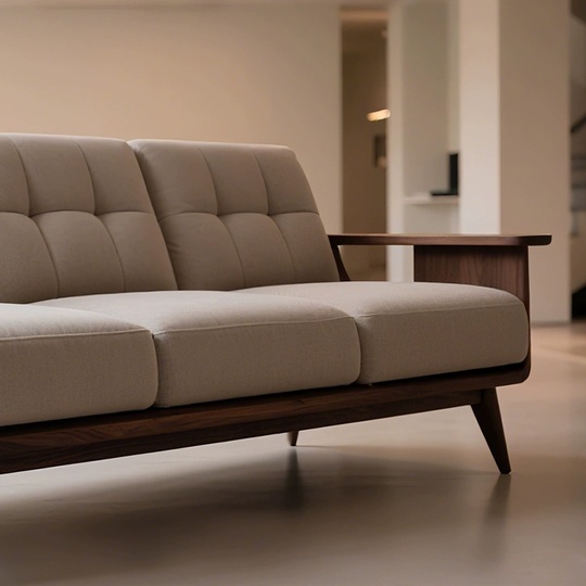 Прямой диван Kathleen темный орех, ткань, 220*85*80 см