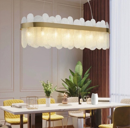 Люстра подвесная, медь, песочно-белый, стекло, GUZEL 80*27, металл, G9.