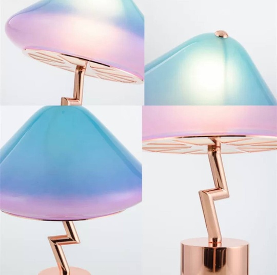 Настольная лампа LIGHTNING 34*42, розовый, металл.