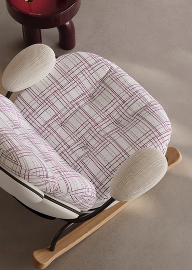 Кресло качалка с пуфом Amarone, бежевая, 98*100*84