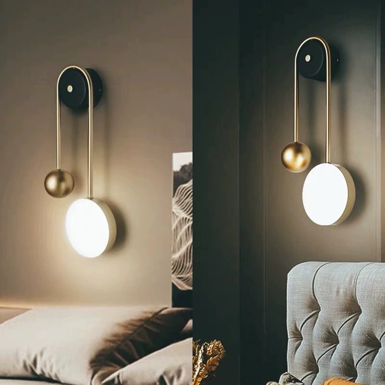 Настенный светильник DONALD, Бра 24*49, золотой, черный, металл, LED.