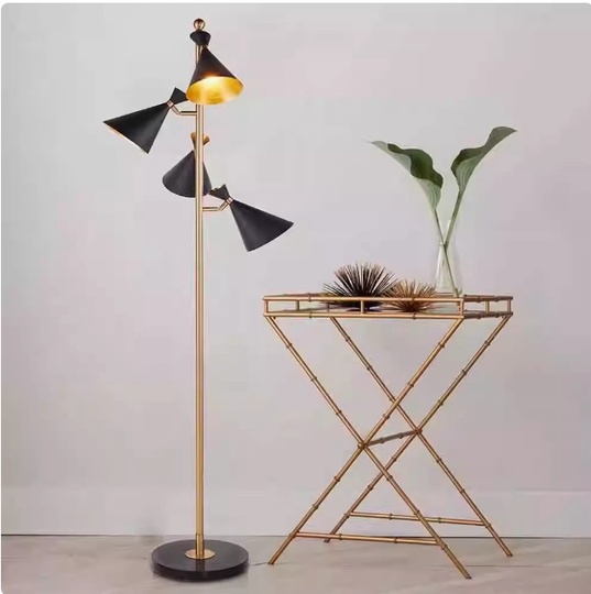 Торшер, черный, золото, Corer 30*177, светодиодный, E27*4, металл