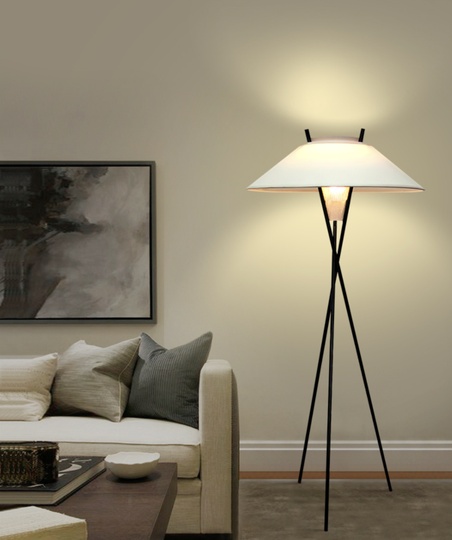 Напольный светильник черный HOGER, E27, 15 Вт