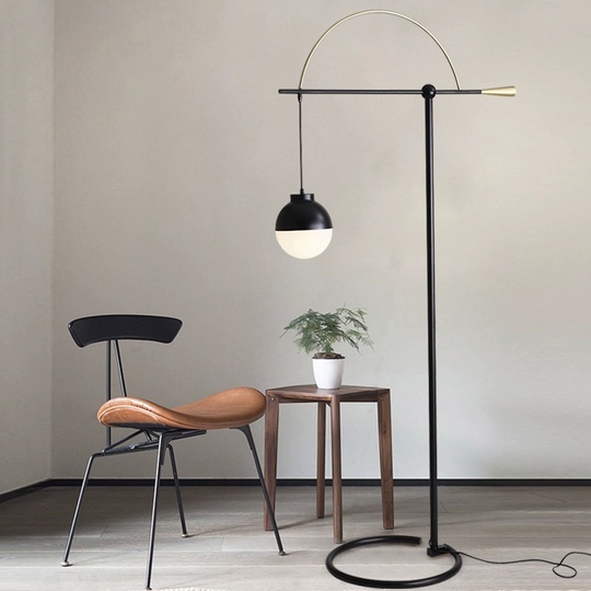 Торшер черный Luma, 85*40*180 см, LED, кнопка, металл, 15 Вт