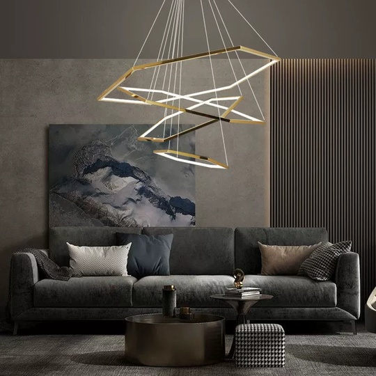 Люстра подвесная, медь, ПММА, BARNEY 40*60*80*100 металл, LED.