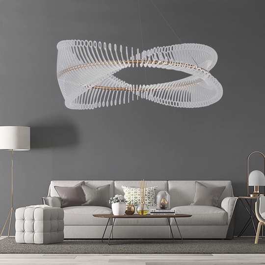 Люстра подвесная, медь, ПММА, HERVEY 100*24, металл, LED