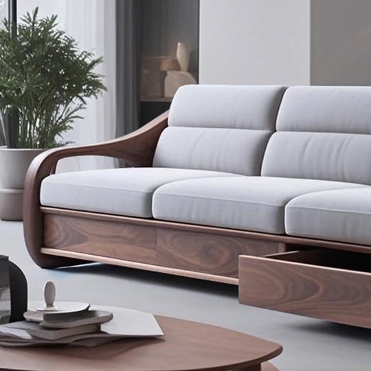 Прямой диван Baker ясень, ткань, 240*85*85 см