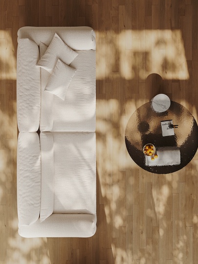 Диван прямой бежевый, итальянский стиль, ткань, 240*110*73 см, не раскладной