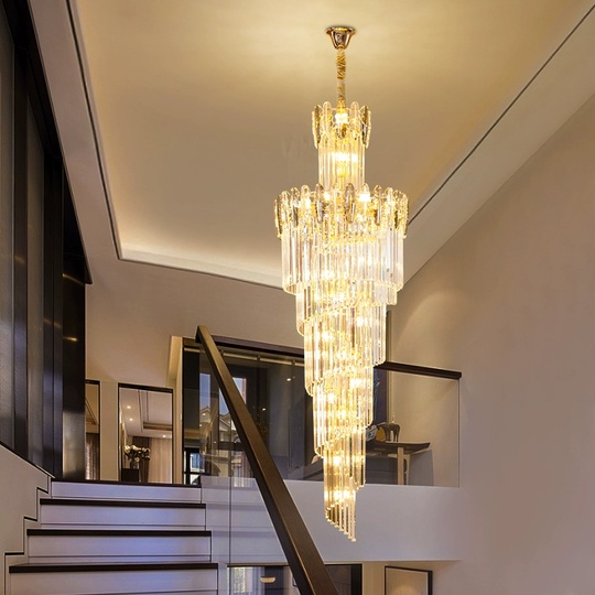 Люстра подвесная, золото, кристалл, PEACH 80*300 металл, E14.